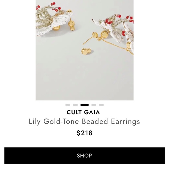 Cult Gaia NEW Lily Gold-tone Beaded Earrings - White - Picture 4 of 9